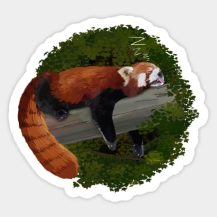 Sleepy Red Panda Sticker